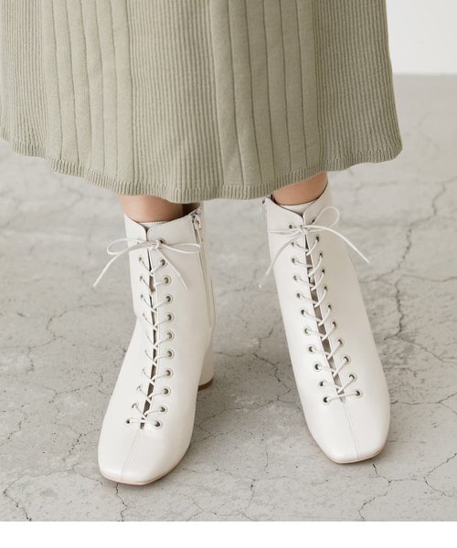 SQUARE TOE LACE UP BOOTS | AZUL by moussy（アズールバイマウジー