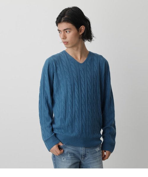 NUDIE CABLE V／N KNIT PULLOVER