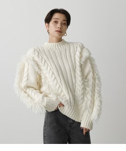 FRINGE CABLE KNIT TOPS
