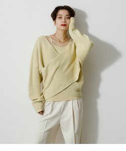 2WAY FRONT TWIST SET KNIT TOPS