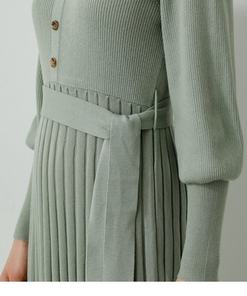 PLEATS KNIT ONEPIECE | AZUL by moussy（アズールバイマウジー）の