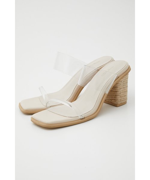 JUTE HEEL CLEAR SANDALS