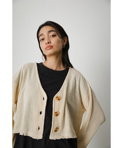 SHORT WAFFLE CARDIGAN