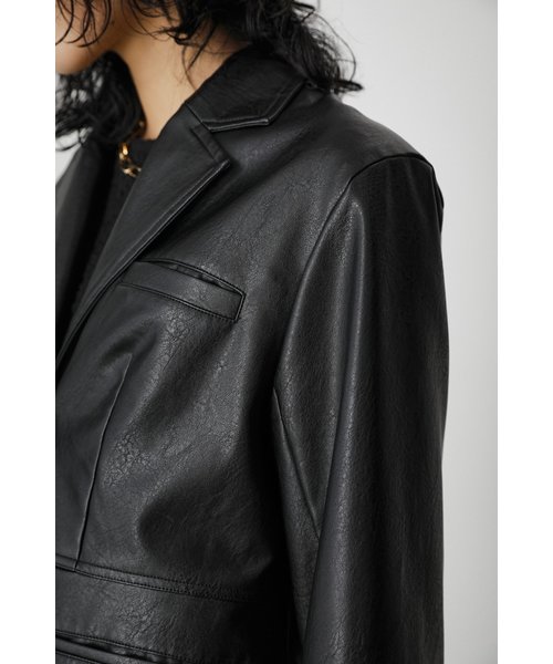 FAUX LEATHER TAILORED JACKET - レザージャケット