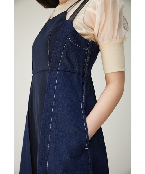 DENIM COMBI CAMI ONEPIECE | AZUL by moussy（アズールバイマウジー