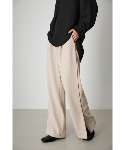 Vintage Satin Side Line Black Tuck Trousers | CORNER