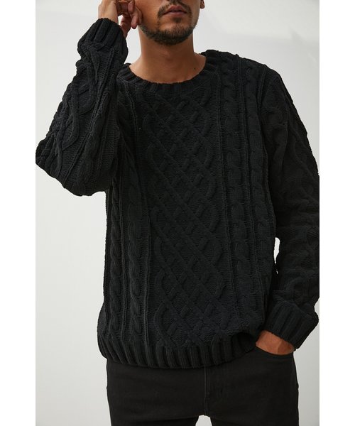 CHENILLE CABLE KNIT
