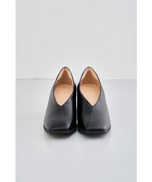 SQUARE TOE THICK HEEL PUMPS