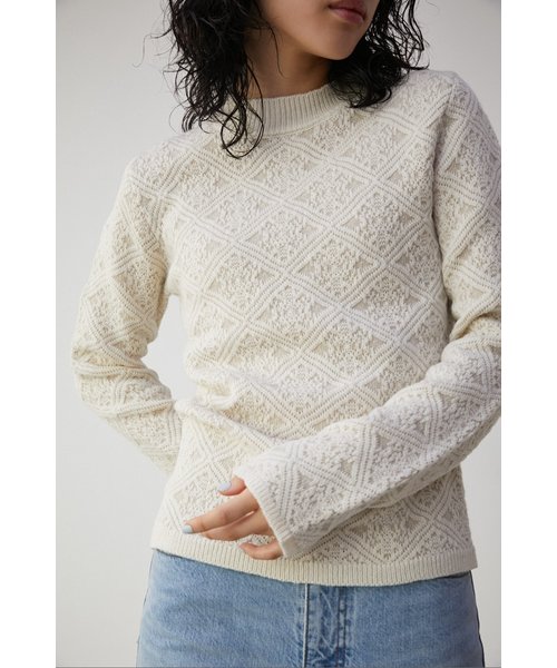 LACE JACQUARD H／N KNIT TOPS | AZUL by moussy（アズールバイ