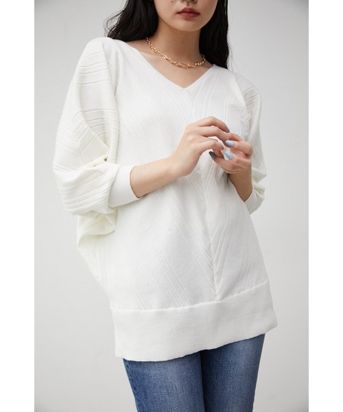 BIAS RIB LOOSE KNIT TOPS