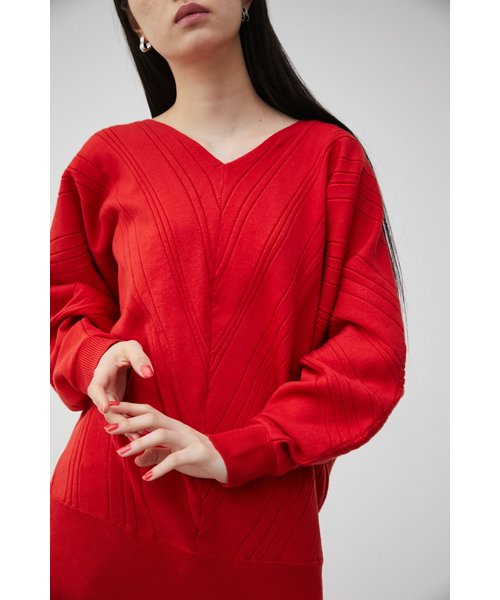 BIAS RIB LOOSE KNIT TOPS