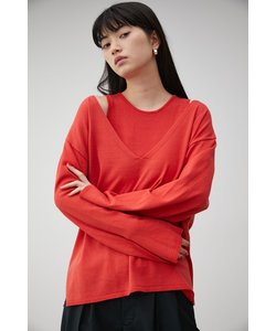 2WAY LAYERED DEEP V／N TOPS