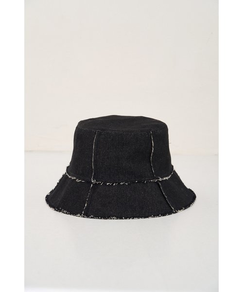 CUT OFF DENIM BUCKET HAT