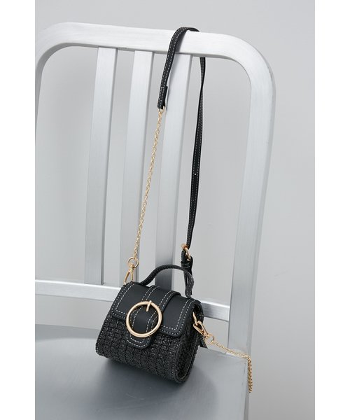 CIRCLE BUCKLE MESH MINI BAG