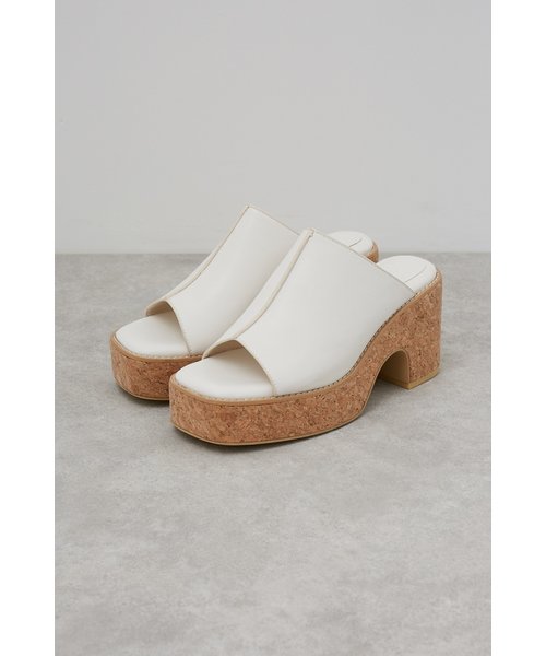 CENTER SEAM CORK WEDGE SANDALS