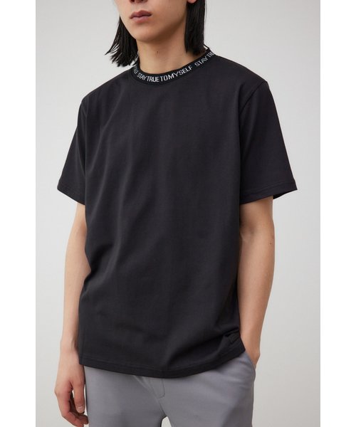 ネックジャガードロゴ半袖Tシャツ