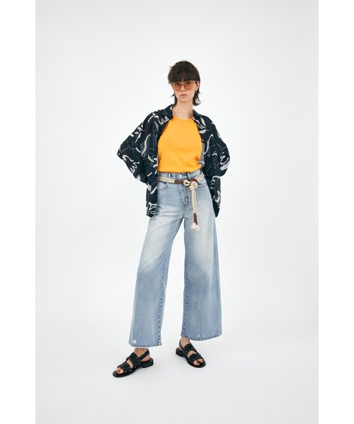 RIPPED HEM WIDE FLARE | MOUSSY（マウジー）の通販 - &mall