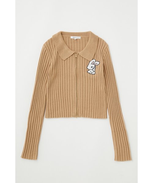 PU ZIP UP WIDE RIB KNIT トップス | MOUSSY（マウジー）の通販 - &mall