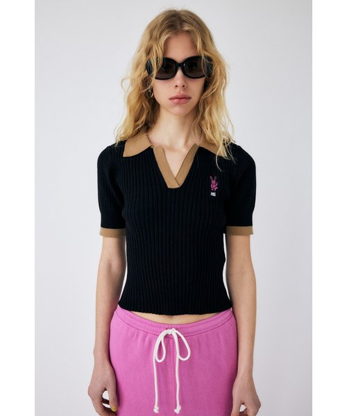 XG RANDOM RIB KNIT POLO | MOUSSY（マウジー）の通販 - &mall