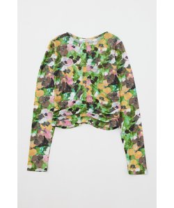 FLORAL SHEER LS Tシャツ