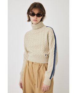 LINE SLEEVE CABLE KNIT トップス