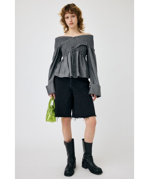 SHIRRING OFF SHOULDER シャツ | MOUSSY（マウジー）の通販 - &mall