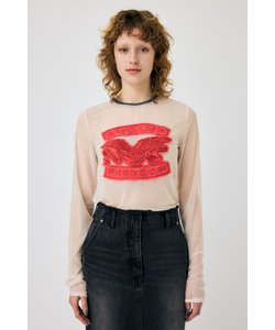 PATCHED SHEER LS Tシャツ