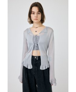 OPEN NECK SHEER カーディガン