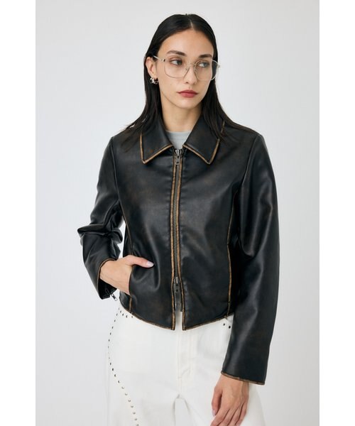 FAUX LEATHER MINIMAL ジャケット | MOUSSY（マウジー）の通販 - &mall