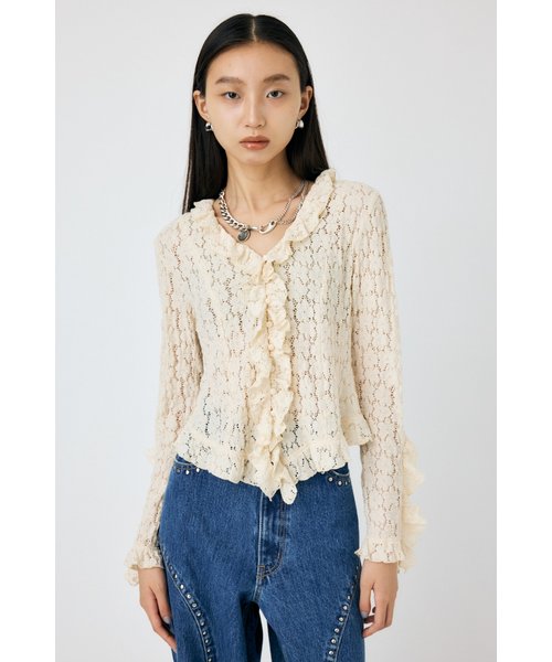 CUT LACE RUFFLE ブラウス