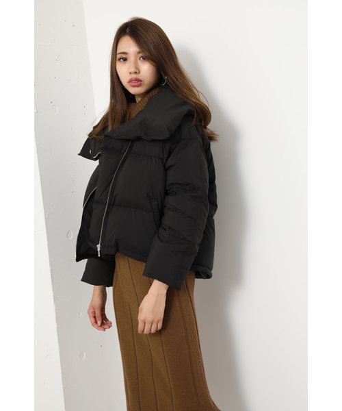 ダウンジャケットrienda Volume Back Tail Short Down Coat