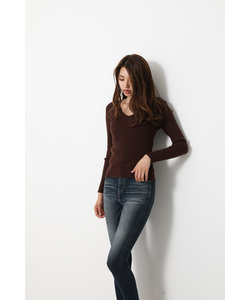 Washable VN RIB Knit TOP