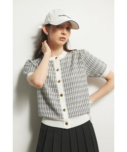 【一部店舗・WEB限定】【RIENDA GOLF】KNIT ツイードカーデTOP