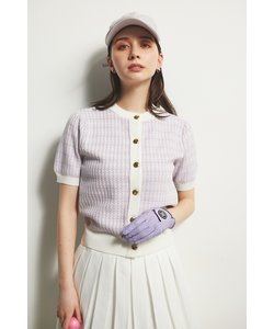 【一部店舗・WEB限定】【RIENDA GOLF】KNIT ツイードカーデTOP