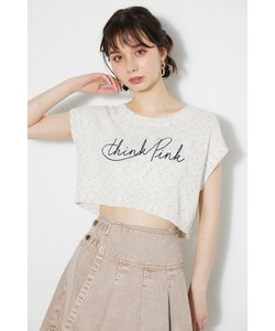 クロップドメッセージKnit TOP