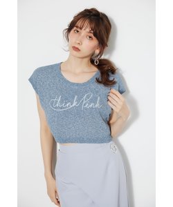 クロップドメッセージKnit TOP