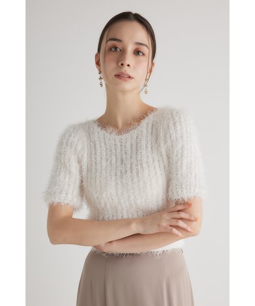 コンパクトシアーシャギーknitTOP