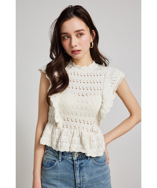 フリルクロシェKnit TOP