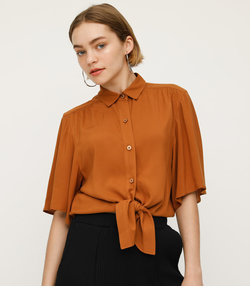 FRONT TIE FLARE SLEEVE TOPS