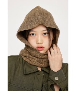 WOOL MIX KNIT HOODED マフラー