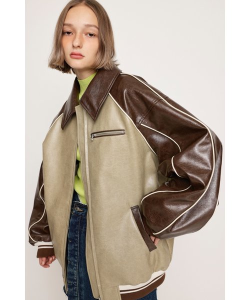 6,000円SLY LINE FAUX LEATHER ブルゾン