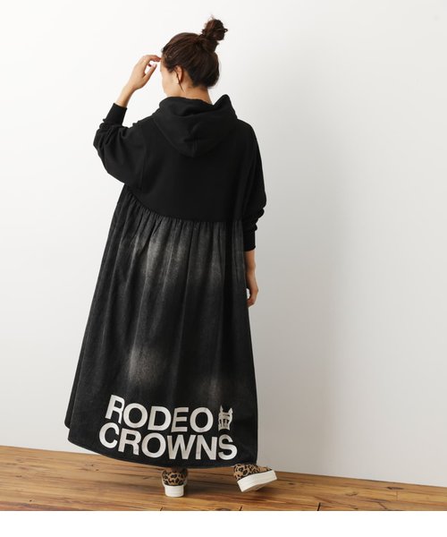 WEB限定)デニム切替パーカーマキシワンピースWL | Rodeo Crowns/RODEO