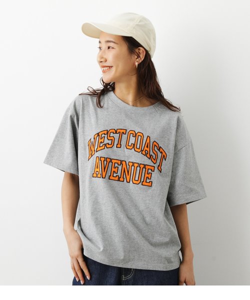 ツイルアップリケカレッジTシャツ