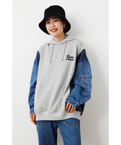 Denim フーディトップス