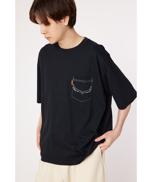 メンズ デニムパッチTシャツ