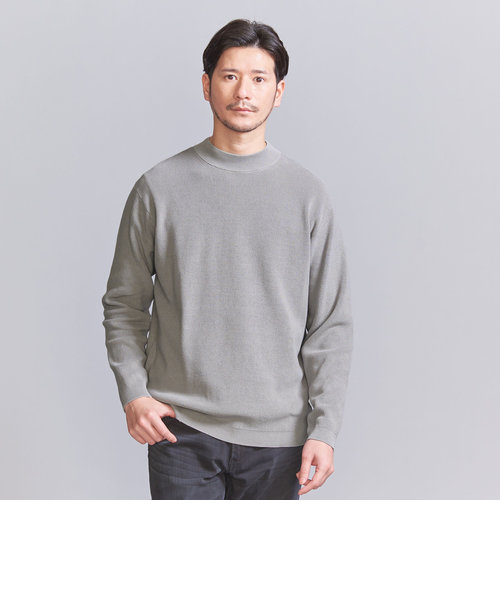 【WEB限定 WARDROBE SMART】マシーンウォッシュ ハイゲージ アゼ ジャケット クルーネックニット