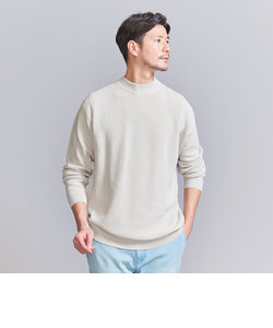 【WEB限定 WARDROBE SMART】マシーンウォッシュ ハイゲージ アゼ ジャケット クルーネックニット