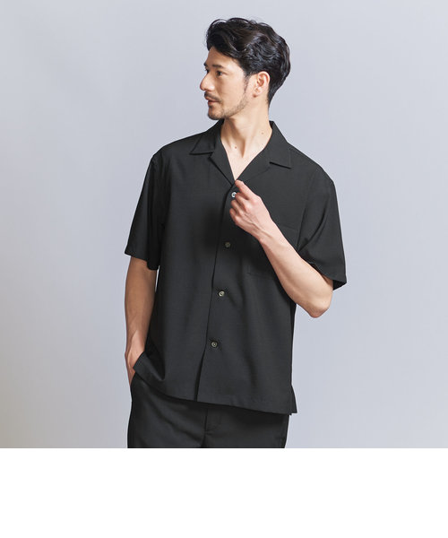 【WEB限定 WARDROBE SMART】テック シアサッカー オープンカラー シャツ