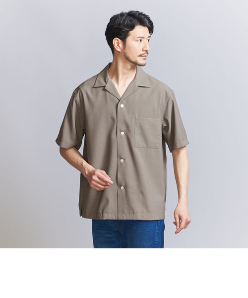 【WEB限定 WARDROBE SMART】テック シアサッカー オープンカラー シャツ