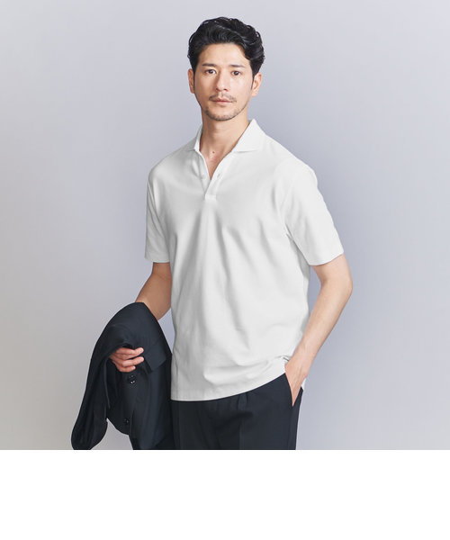 【WEB限定 WARDROBE SMART】ステイ クリーン ピケ スキッパー ポロシャツ【抗菌・防臭】